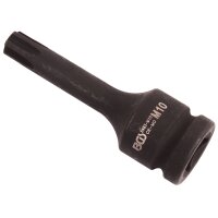 BGS Kraft-Bit-Einsatz | Länge 75 mm | Antrieb Innenvierkant 12,5 mm (1/2") | Keil-Profil (für RIBE) M10