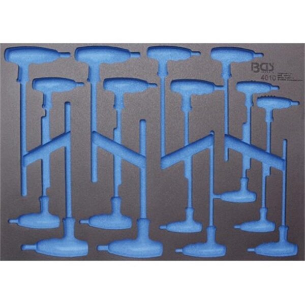 BGS 3/3 Werkstattwageneinlage, leer: T-Griff-Schlüssel, Innen-6-kant & T-Profil, 18-tlg.