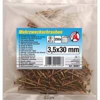 BGS DIY Mehrzweckschrauben 3,5 x 30 mm, 250 Stück