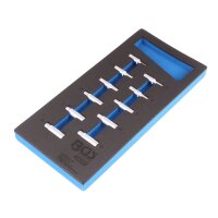 BGS 1/3 Werkstattwageneinlage: Steckschlüsseleinsätze 6.3 mm, 6-kant, tief, 4-13 mm