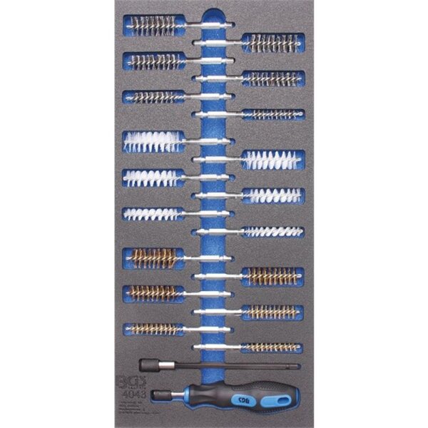 BGS 1/3 Werkstattwageneinlage: Bürsten-Sortiment, 20-tlg.
